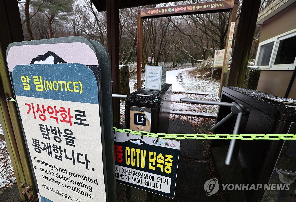 한라산 37.8㎝ '폭설'…제주공항 항공편 10편 결항