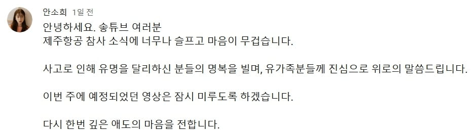 사진=안소희 유튜브 채널 캡처