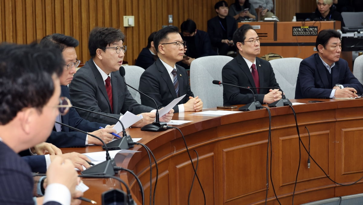 권성동 국민의힘 원내대표가 17일 오전 서울 여의도 국회에서 열린 원내대책회의에서 발언하고 있다./ 사진=연합뉴스