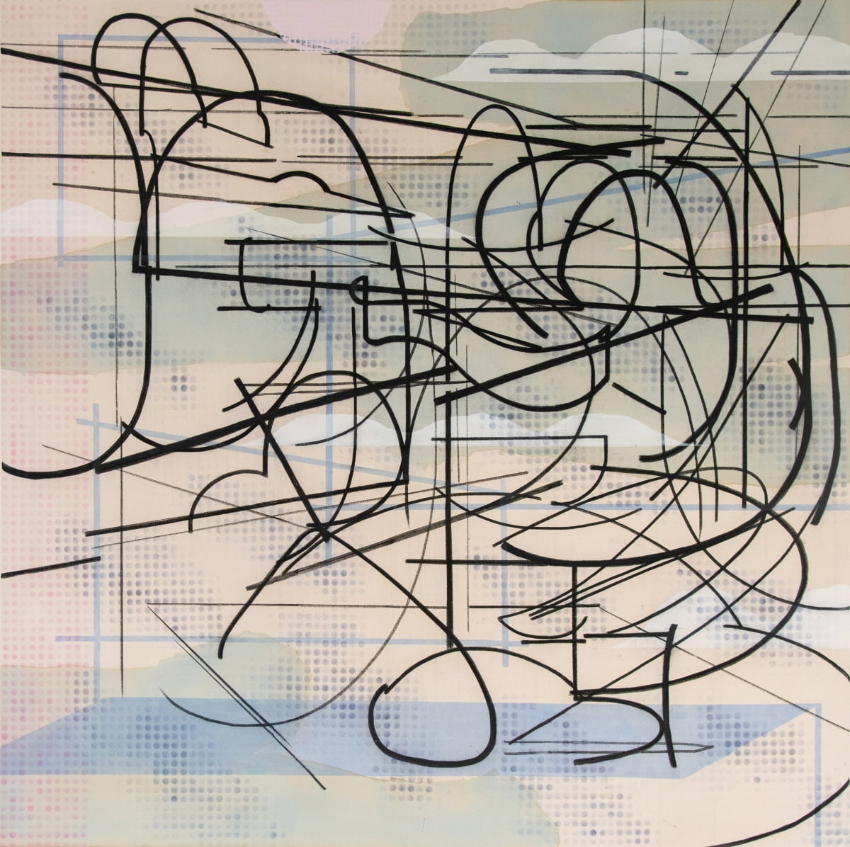 이영준 'Notation_ outgoing invasion #5(2024), charcoal and acrlyic on canvas, 220X220 cm. /피비갤러리 제공