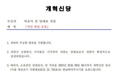 [단독]끝장 본 개혁신당 내홍…허은아, 당대표 직인 갖고 '잠수'