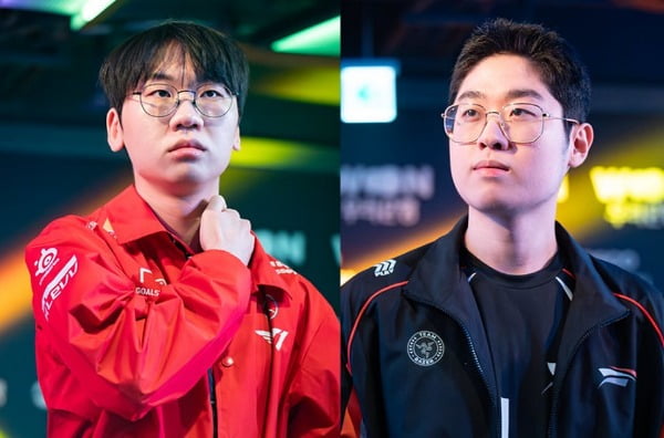 T1 탑라이너 '도란' 최현준과 한화생명e스포츠 탑라이너 '제우스' 최우제의 모습 (LCK 제공)