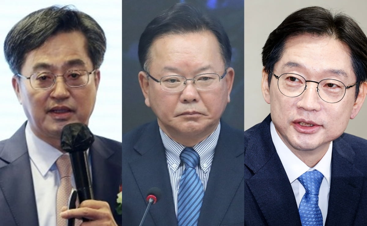 왼쪽부터 김동연 경기도지사, 김부겸 전 국무총리, 김경수 전 경남도지사. /사진=뉴스1