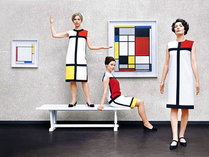 입생로랑(Yves Saint Laurent)이 디자인한 몬드리안 드레스(Mondrian Dress)  / 사진. ©Eric Koch/Anefo