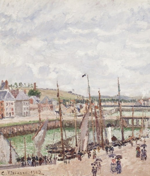 카미유 피사로, <디에프의 듀케인 분지와 베리니 분지, 흐린 날씨> 1902년, 캔버스에 유채, 52.1X64.8cm 우스터미술관