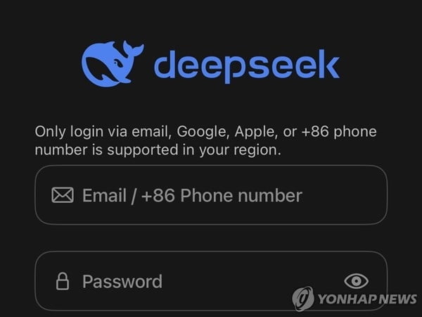 딥시크 신규가입 못한다…"국내 서비스 잠정 중단"
