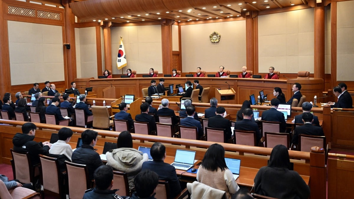 지난 13일 윤석열 대통령 카지노 주사위 게임 8차 변론기일을 진행 중인 헌법재판소. /사진=연합뉴스