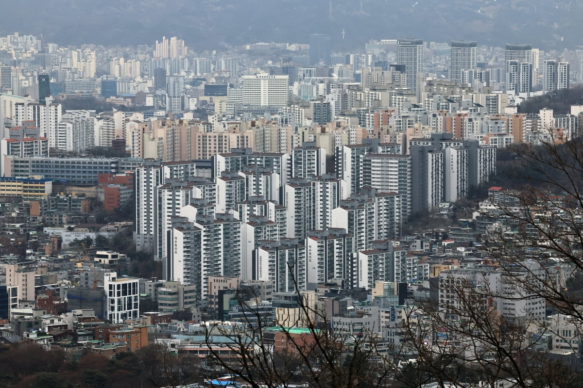 서울 남산에서 주택 및 아파트 단지가 보이고 있다. 사진=뉴스1