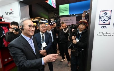 [포토] 김영섭 KT 대표, MWC2025 전시 참관