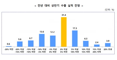 중견기업 38.7%, "전년 대비 상반기 수출 실적 감소"