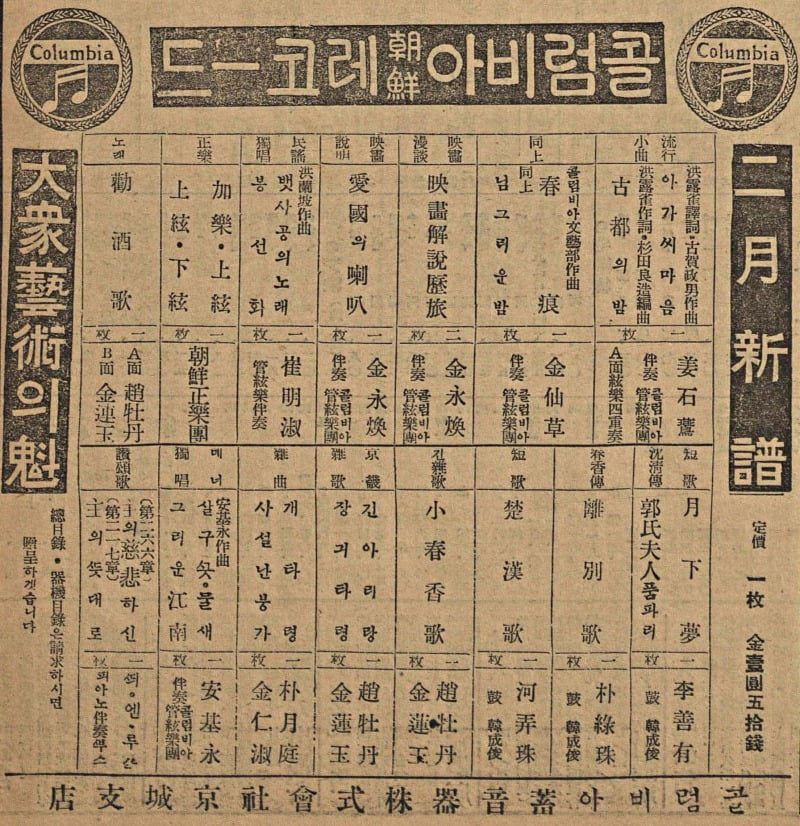 안기영 녹음의 1932년 <그리운 강남 alt=