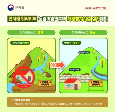 산림청, 산지 재해 예방 강화하고 사유재산권 보호