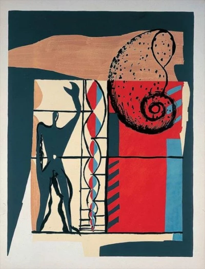 르 꼬르뷔지에 (Le Corbusier)의 석판화 <르 모듈러 (Le Modulor)>(1955) / 이미지. © FLC/ADAGP, 출처. fondationlecorbusier.fr