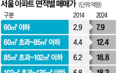 서울 '중대형 가격' 10년 새 3배 뛰어