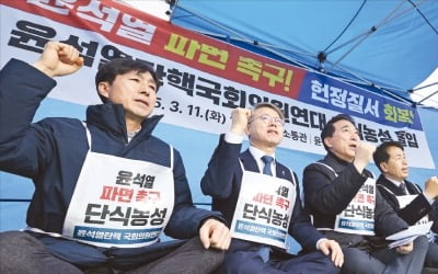 삭발·단식 '장외투쟁' 펼치는 野…시위로 헌재 압박 않겠다는 與