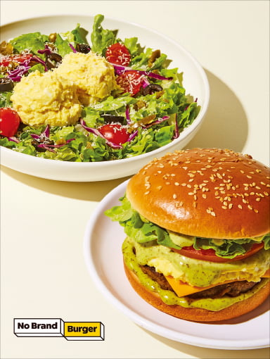 노브랜드버거의 신메뉴 ＇바질 에그마요＇.
