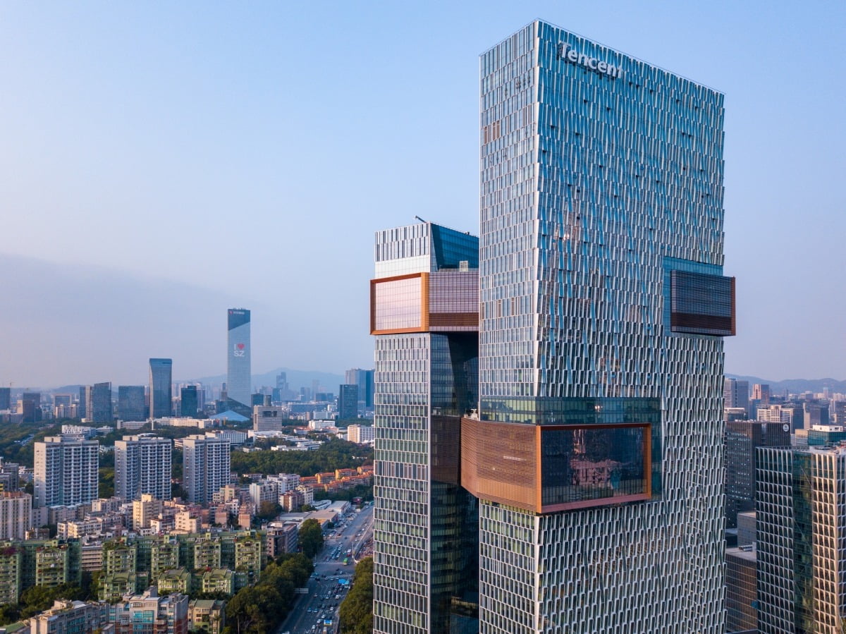 선전에 위치한 텐센트 본사 빈하이 빌딩. 사진=연합뉴스