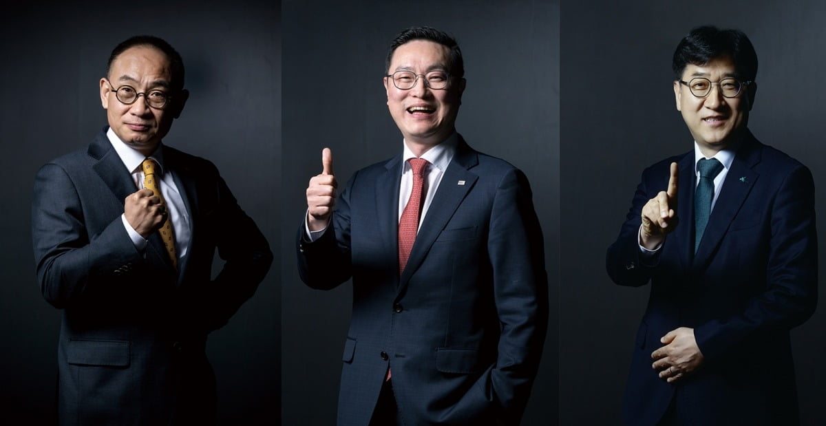 (왼쪽부터) 송상은 KB증권 연금본부장, 박신규 미래에셋증권 연금혁신부문 대표, 조영순 하나은행 연금사업단 부행장. 사진=이승재 기자