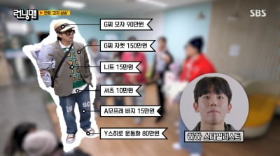 하하, 360만원 명품 착장…'40만원 협찬 의상' 유재석 "네가 GD냐" 일침 ('런닝맨')