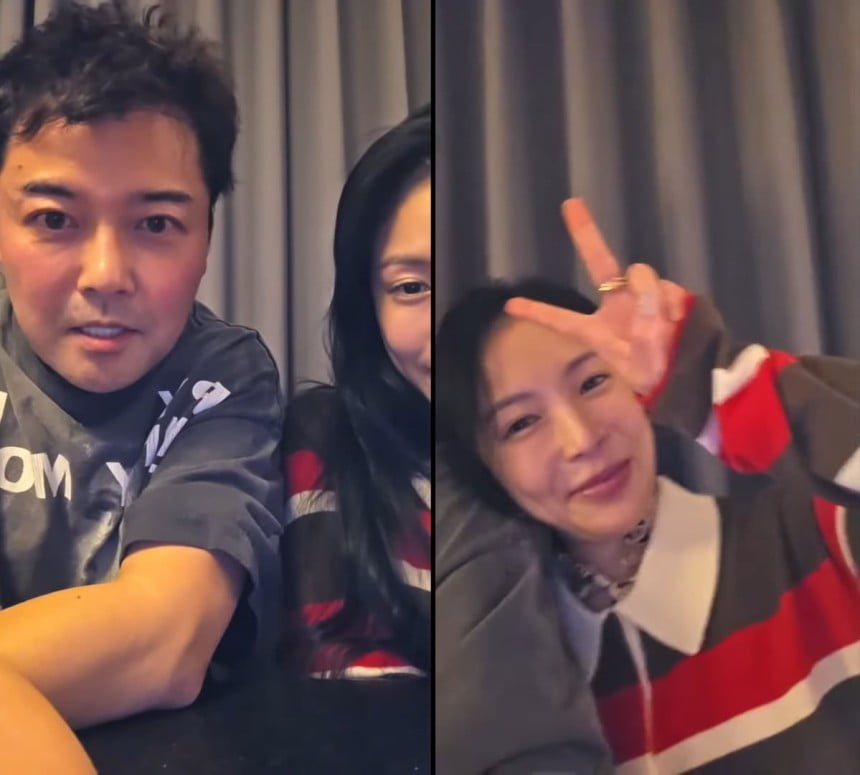 술 먹고 라이브를 진행한 전현무와 가수 보아 /사진=온라인 커뮤니티 캡처