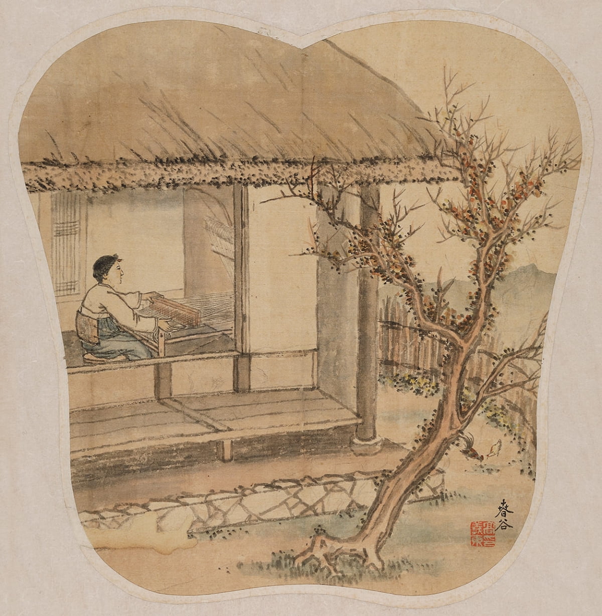 고희동의 '직포'.