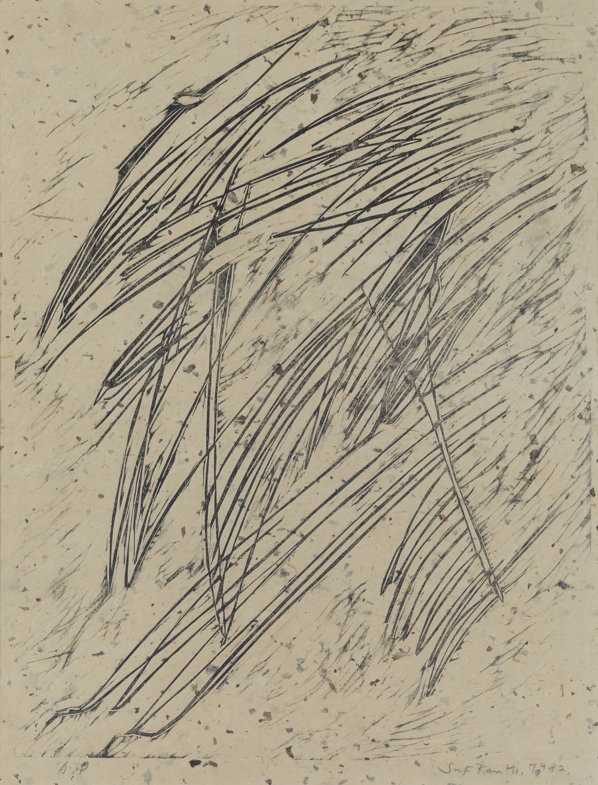  'ڿ', 1982, ̿  woodcut print on paper, 72x55cm  翵ȸ /̼ 