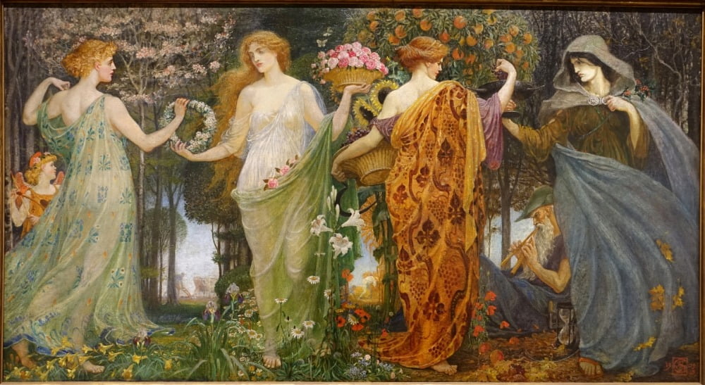월터 크레인 <사계절을 위한 가장 무도회(A Masque for the Four Seasons)>(1905-09) / 출처. Wikimedia Commons