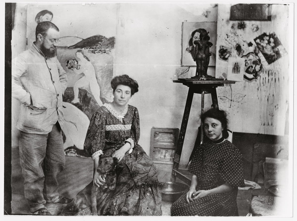 앙리 & 아멜리 마티스 부부와 딸 마르그리트, Collioure 작업실, 1907. / 사진출처. © Archives Henri Matisse