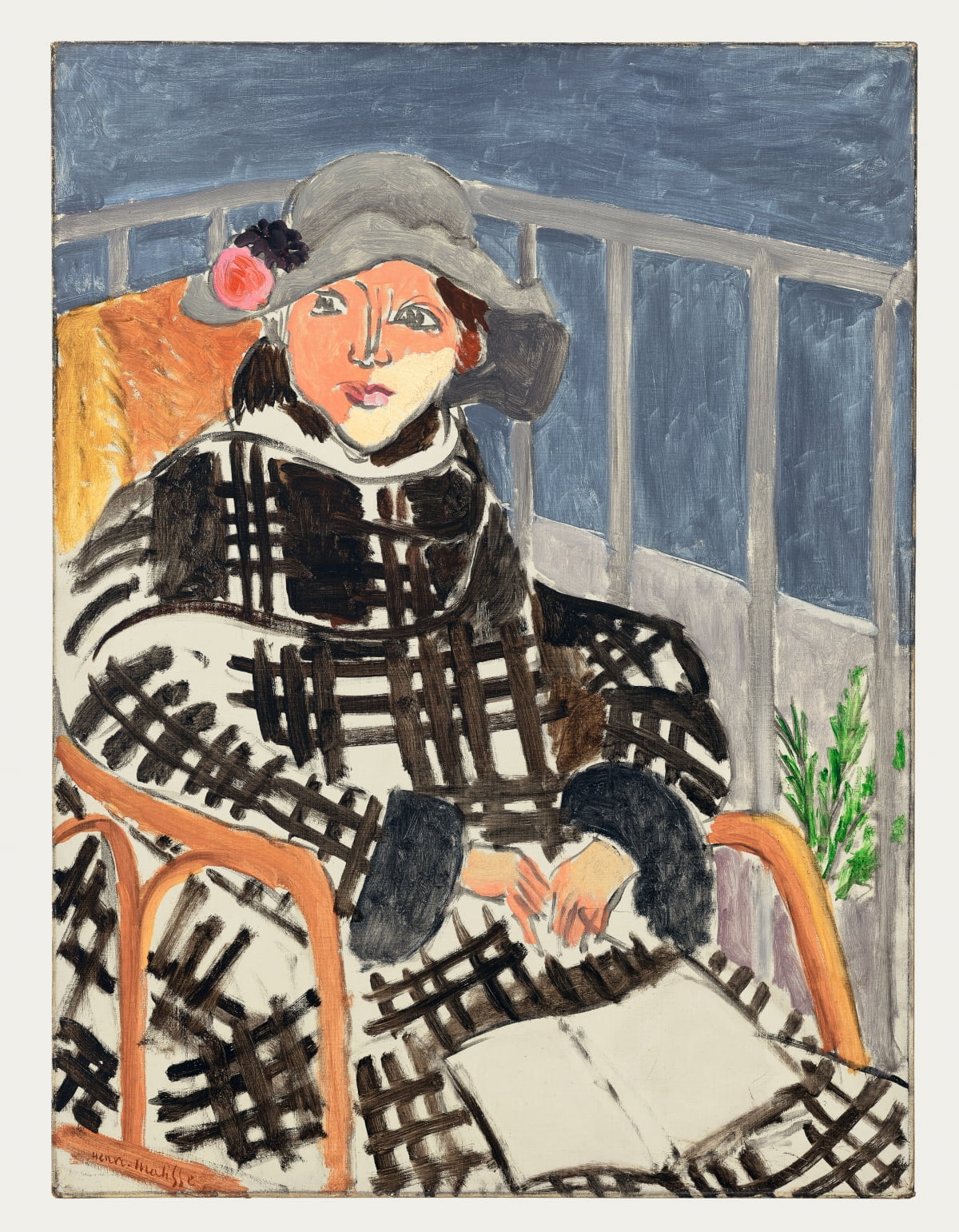 앙리 마티스, 체크무늬 코트를 입은 마드모아젤 마티스, Nice, 1918. / 이미지출처. © Christie’s Image Limited 2024