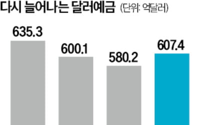 약달러에 달러예금 다시 증가…골드뱅킹 잔액도 '역대 최대'