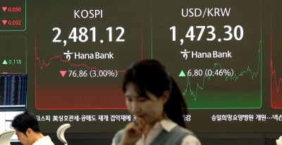 코스피 美상호관세 충격에 2.7% 급락 2430대 출발