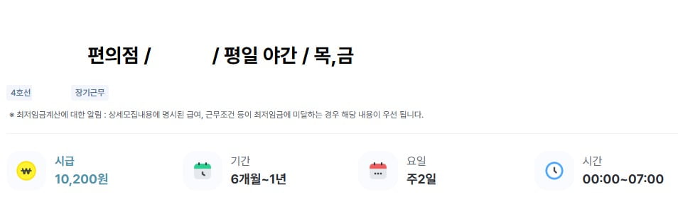 서울 동대문구에 위치한 한 편의점의 채용 공고. 주 14시간 일할 초단시간 노동자를 채용 중이다. (사진 출처=알바천국)