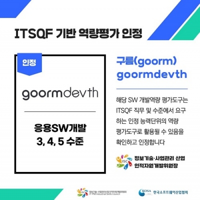 구름DEVTH, 국내 최초 ITSQF 기반 SW개발역량 평가도구 인증 획득