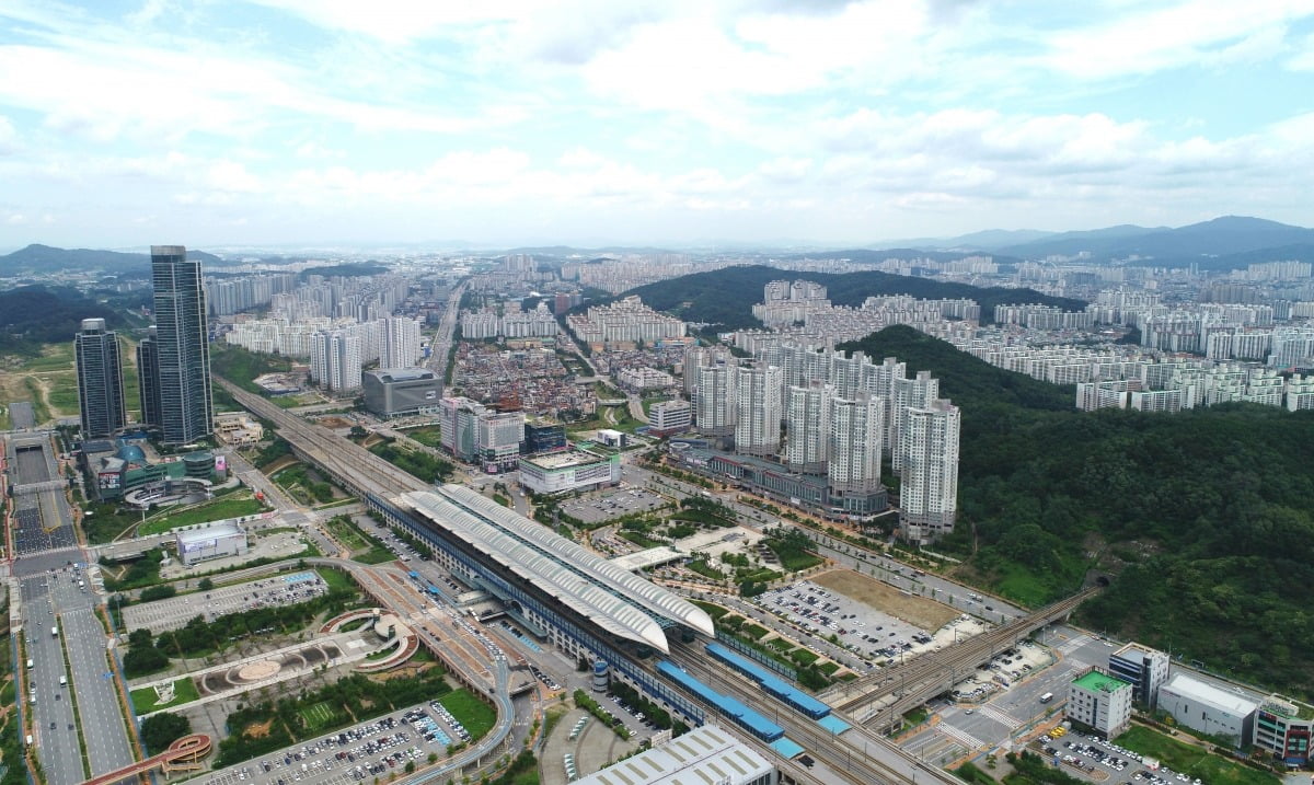하늘에서 바라본 천안아산역 일대. 사진=천안시 제공