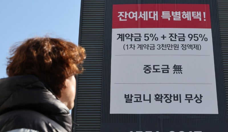 비용 부담을 낮췄다는 점을 홍보하고 있는 한 아파트의 모델하우스 모습. 연합뉴스
