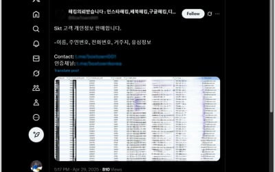 '개인정보 판매합니다'…SKT '정보유출 괴담'에 SNS 발칵