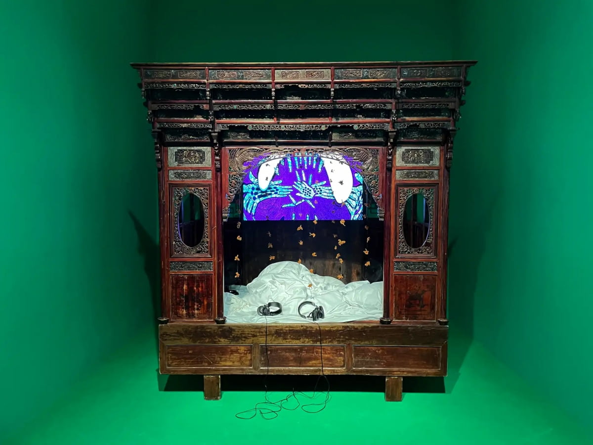 Anne Duk Hee Jordan and Pauline Doutreluingne, Diasporae, 2021, video, sound, mixed media, Installation view ngbk, Berlin, Germany. / 사진. ⓒ artist and ngbk
