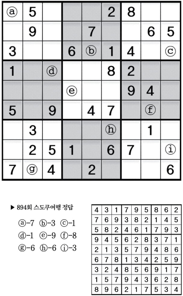 [수학 두뇌를 키워라] 스도쿠 여행 (895)