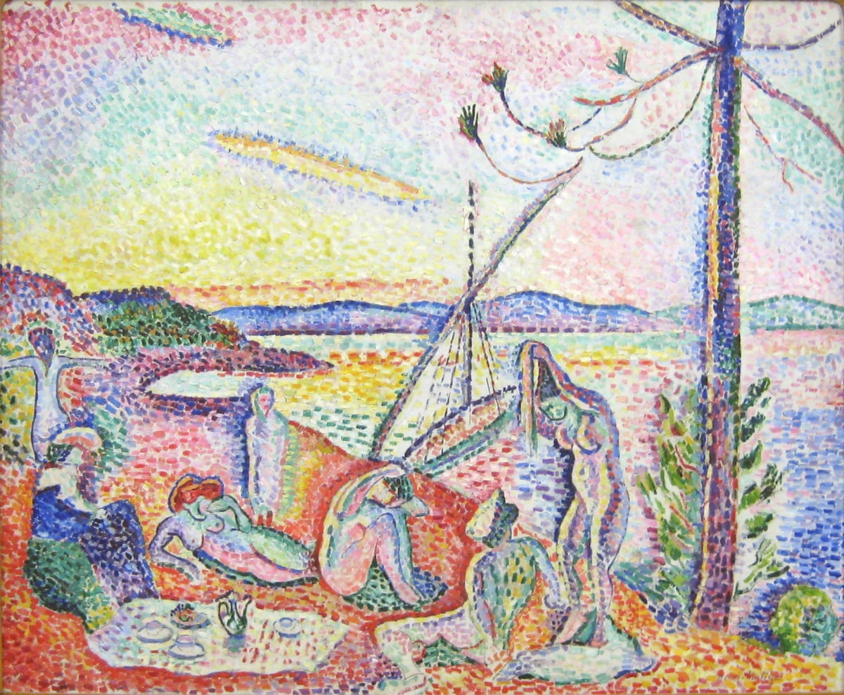 호사, 평온, 관능(1904). 폴 시냐크의 영향을 받아 점묘법을 시험한 작품이다. 특유의 색채 감각이 이때부터 드러난다. /퐁피두센터