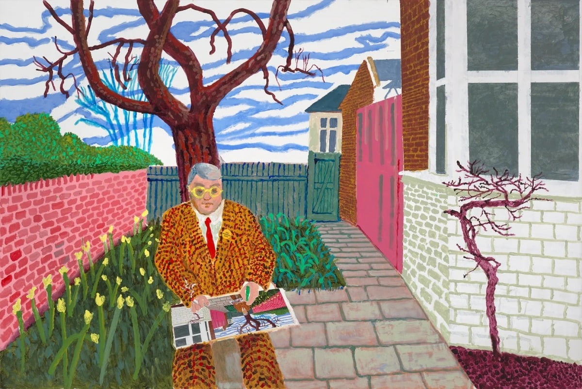 데이비드 호크니, 극 속의 극 속의 극 그리고 담배를 든 나, 2024-2025. / 이미지. ⓒ David Hockney/Marc Domage/Fondation Louis Vuitton