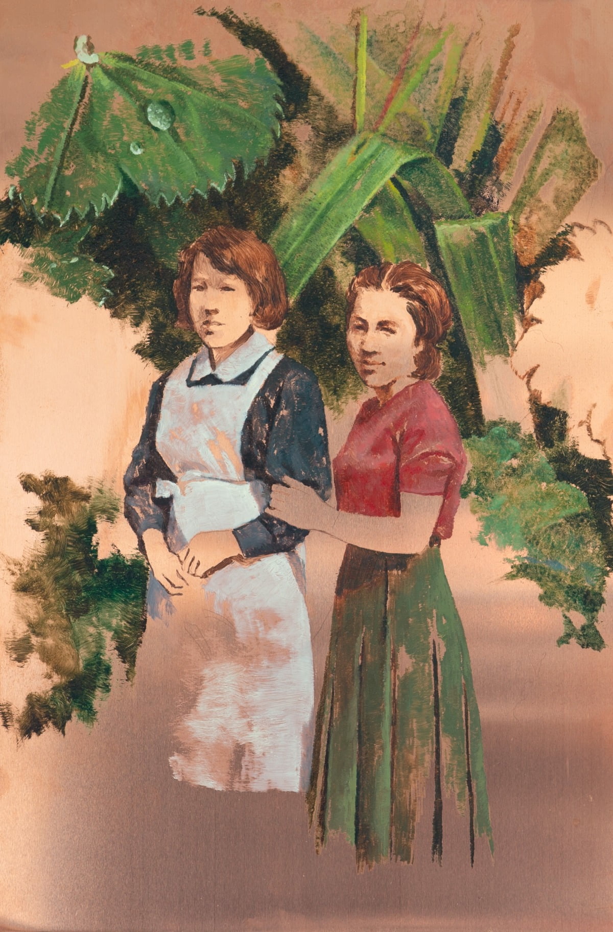 Two Sisters, 30 x 20 cm, Oil on Copper, 2025, framed / 사진제공. 초이앤초이갤러리, 헬레나 파라다 김