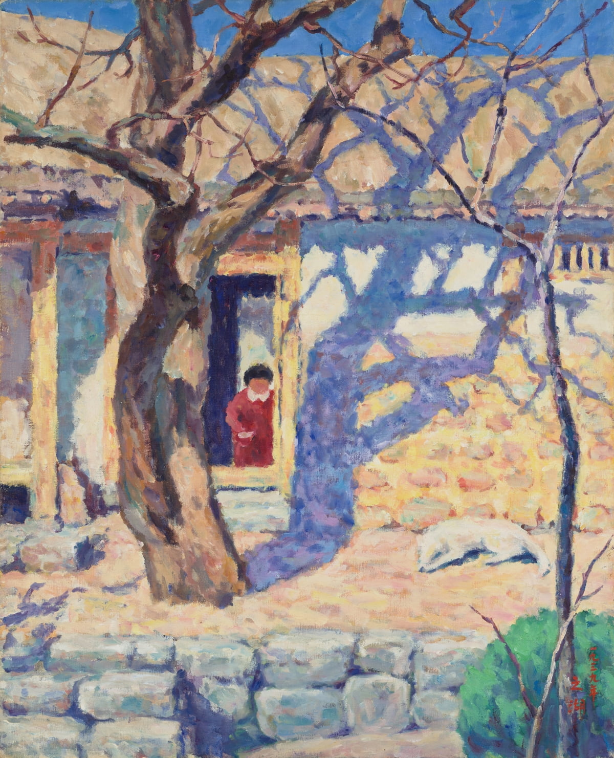 오지호 '남향집', 1939, 캔버스에 유화 물감, 80×65cm, 국립현대미술관 소장