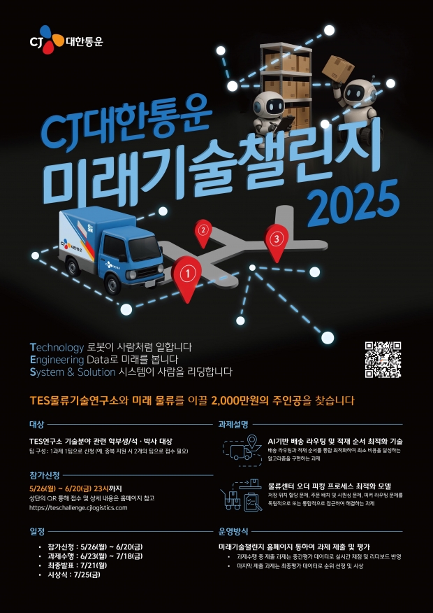 실시간 바뀌는 순위 경쟁...CJ대한통운 ‘미래기술챌린지 2025’ 개최