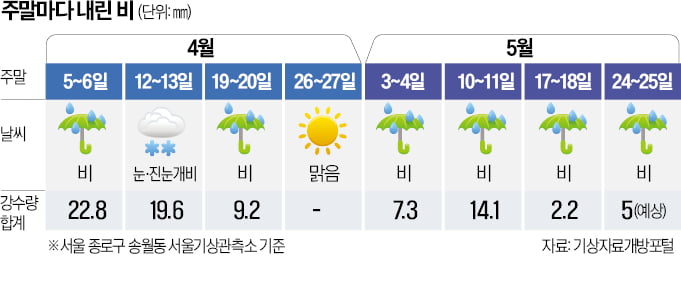 "또 비?…이번 주말 장사도 공쳤네"…자영업·유통가 한숨
