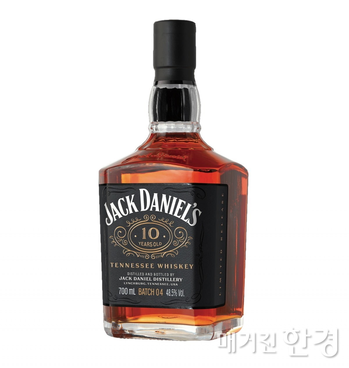 하반기 국내 출시를 알린 ‘잭 다니엘스 10년’. 진한 초콜릿 향과 스파이시한 풍미가 특징이다(한국브라운포맨 사진 제공).
