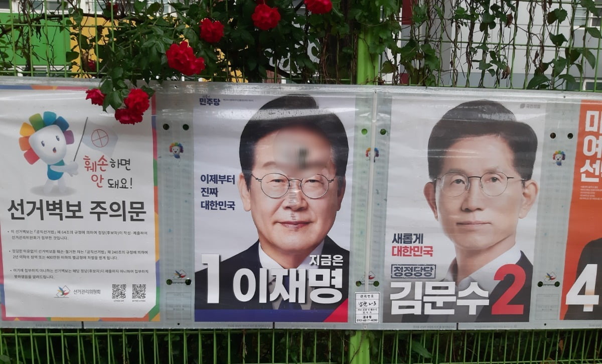 대선 벽보·현수막 훼손 벌써 120명…전 대선보다 166%↑