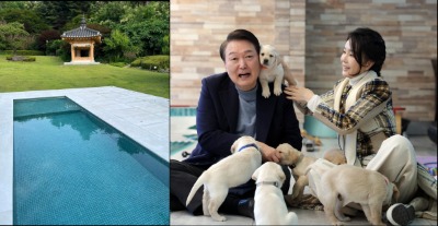 尹 한남동 관저 수조 논란…개 수영장? "사실 아냐"