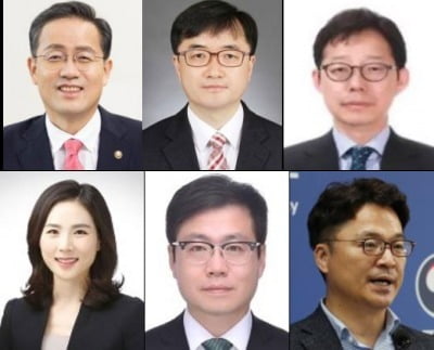 대통령실은 10일 이재명 대통령은 기획재정부 1차관에 이형일 통계청장(윗줄 왼쪽부터), 기획재정부 2차관에 임기근 조달청장, 외교부 1차관에 박윤주 주아세안대표국 공사, 외교부 2차관에 김진아 한국외국어대학교 교수, 산업통상자원부 1차관에 문신학 산업통상자원부 대변인, 통상교섭본부장에 여한구 피터슨국제경제연구소 선임위원을 임명했다. /사진=뉴스1