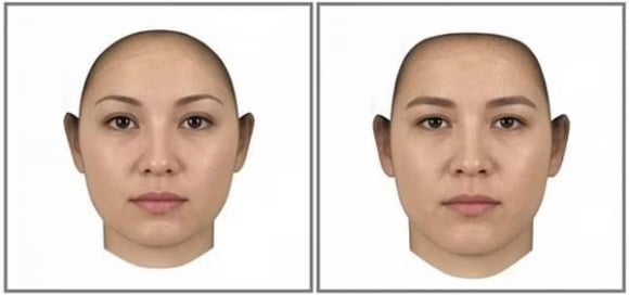 여성적인 특성이 두드러지는 얼굴과 남성적인 특성이 두드러지는 얼굴 비교 / 사진 = 실험 심리학 저널
