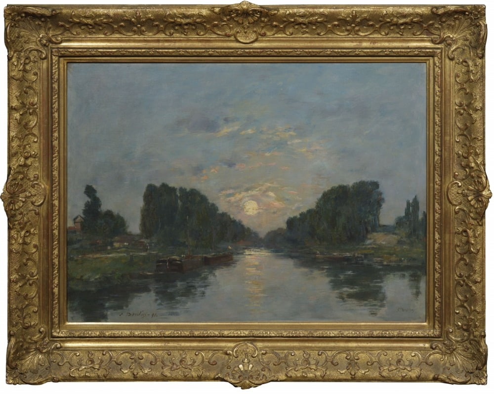 외젠 부댕 <발레리 쉬르 솜, 운하 위의 달빛>,1891, Yann Guyonvarc'h 소장품 / 그림. © Studio Christian Baraja SLB